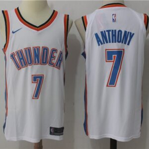 Thunder 7 Carmelo Anthony White Men Jersey