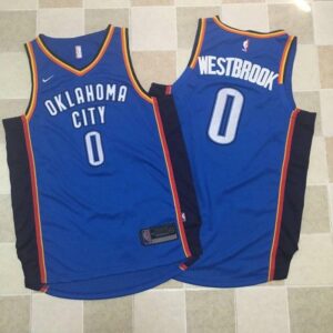 Thunder 0 Russell Westbrook Blue Men Jersey