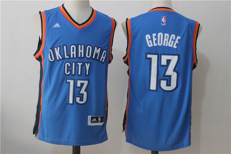 Oklahoma City Thunder 13 Paul George Royal Blue Stitched Men Jersey