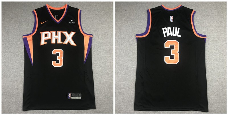 Suns 3 Chris Paul Black 2021 New Men Jersey