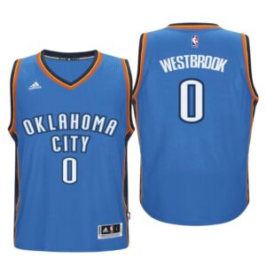 Thunder 0 Russell Westbrook Blue Youth Jersey