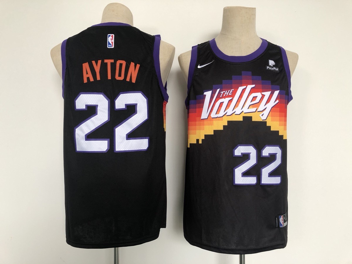 Suns 22 Deandre Ayton Black 2020-21 City Edition Men Jersey