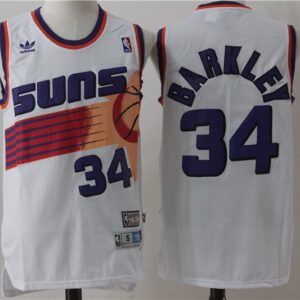 Suns 34 Charles Barkley White Hardwood Classics Men Jersey