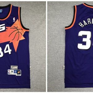 Suns 34 Charles Barkley Purple Hardwood Classics Men Jersey