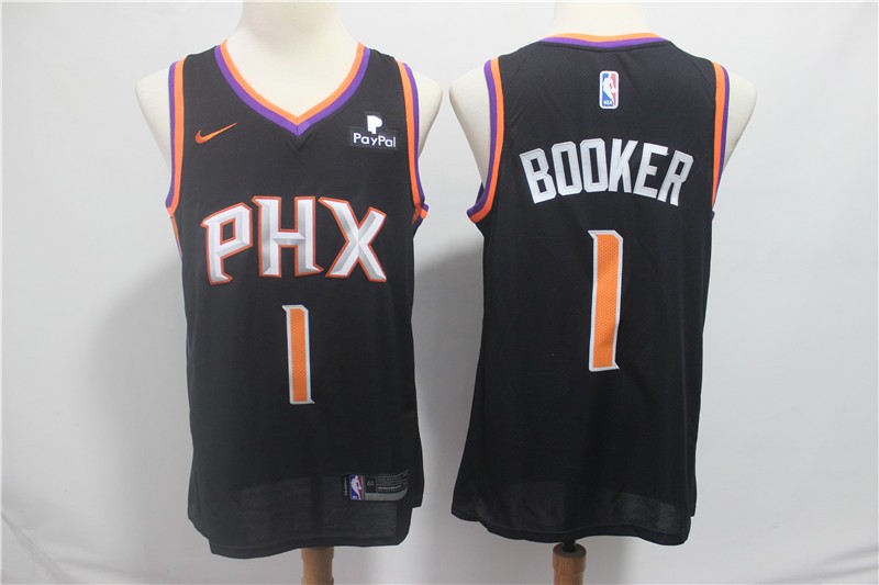 Suns 1 Devin Booker Black Swingman Men Jersey