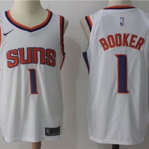 Suns 1 Devin Booker Swingman White Men Jersey