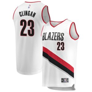 Blazers 23 Donovan Clingan White Men Jersey