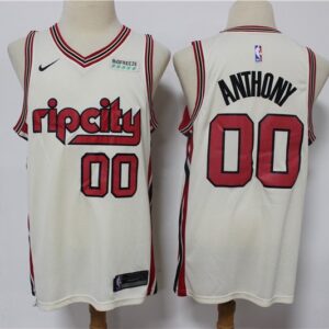 Blazers 00 Carmelo Anthony Cream 2019-20 City Edition Men Jersey