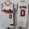 Blazers 0 Damian Lillard Cream 2019-20 City Edition Men Jersey
