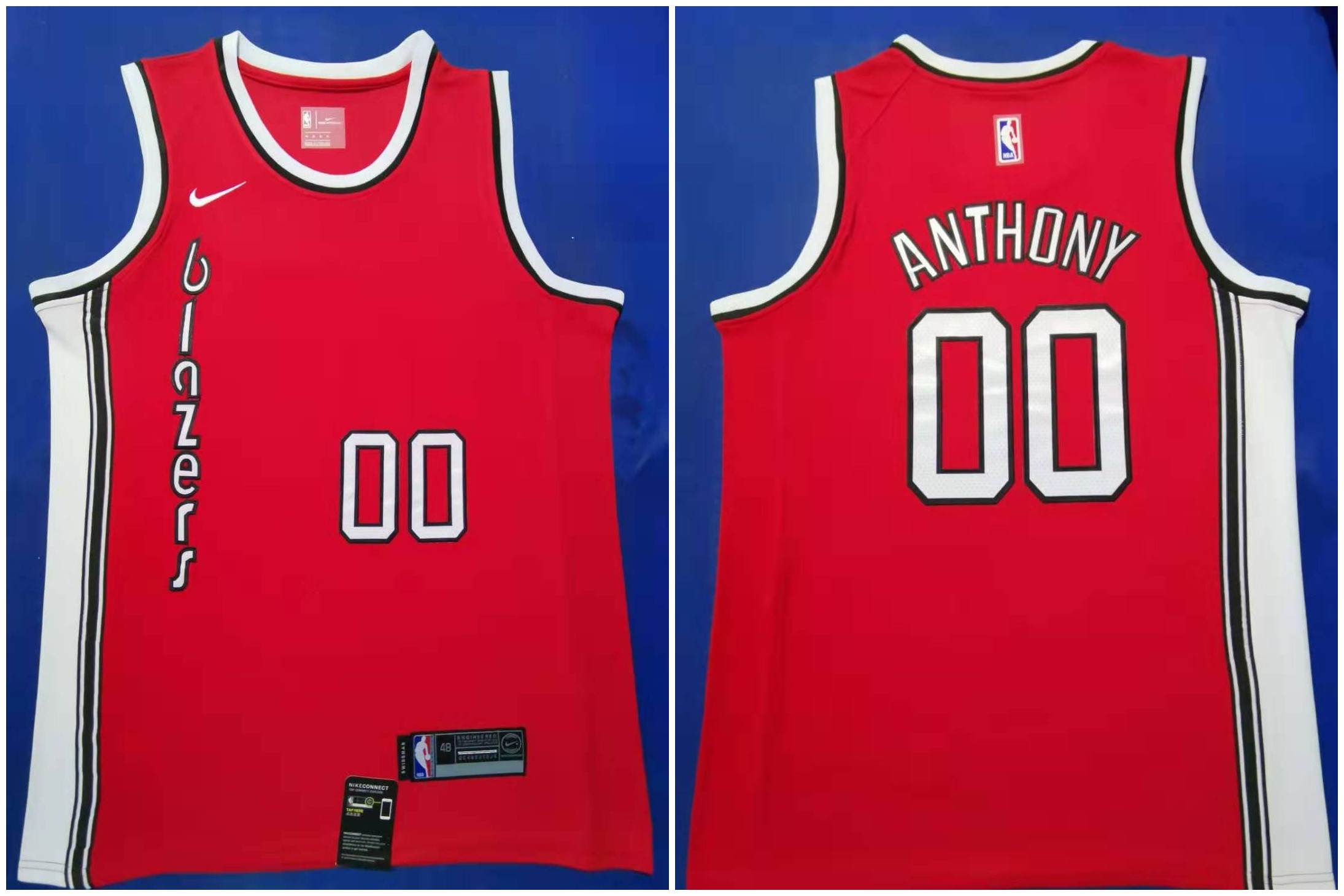 Portland Trail Blazers 00 Red Carmelo Anthony Men Jersey