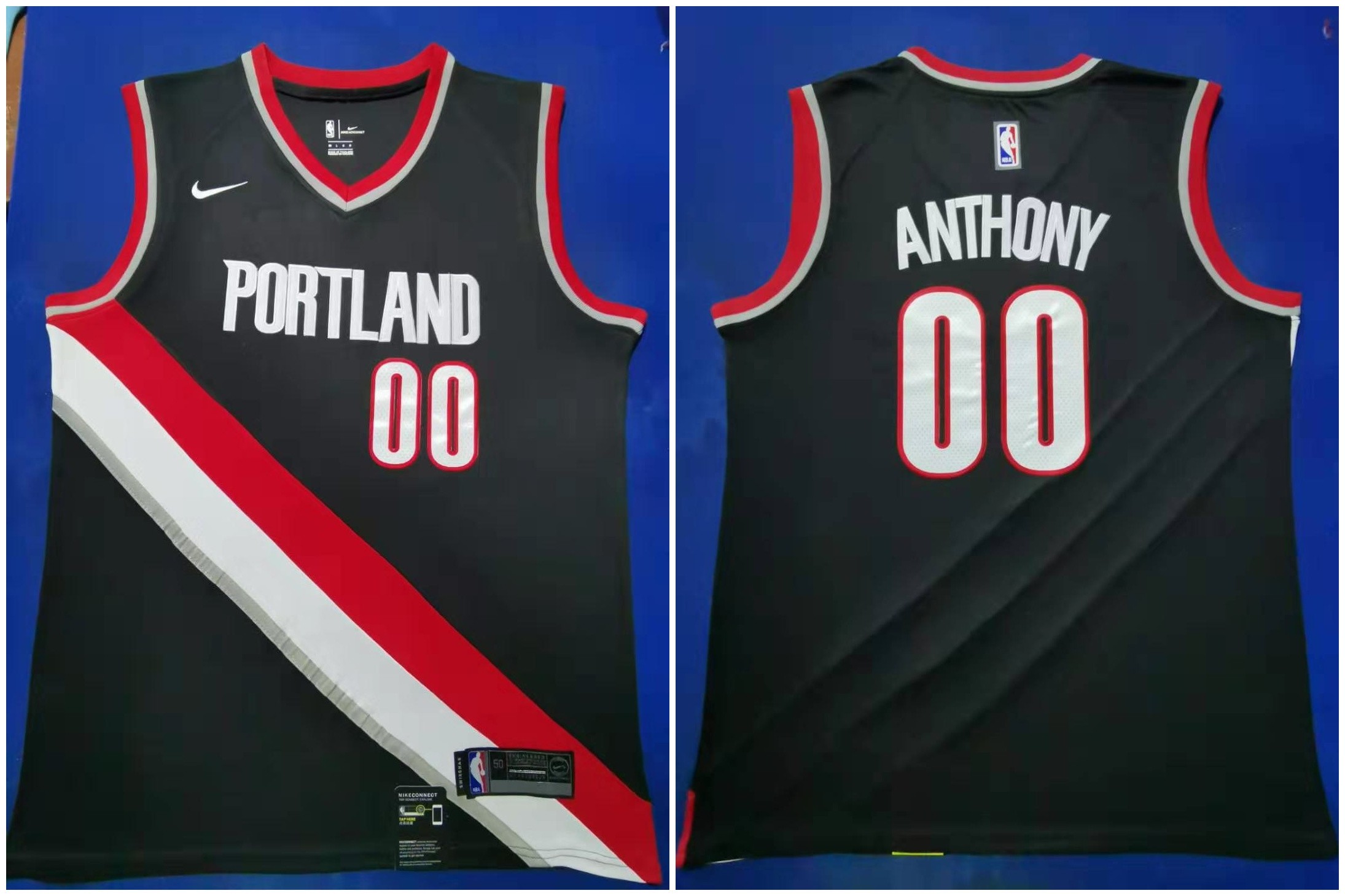 Portland Trail Blazers 00 Black Carmelo Anthony Men Jersey