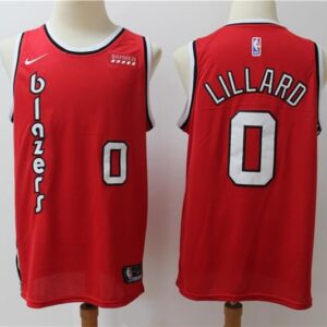 Blazers 0 Damian Lillard Red Men Jersey