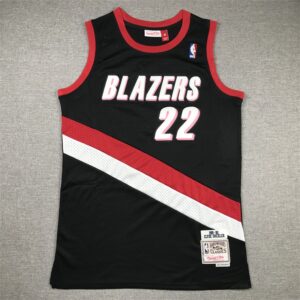Blazers 22 Clyde Drexler Black Hardwood Classics Men Jersey