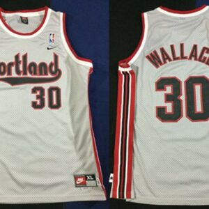Blazers 30 Rasheed Wallace Gray Men Jersey