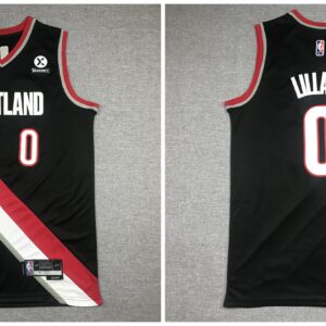 Blazers 0 Damian Lillard Black Men Jersey