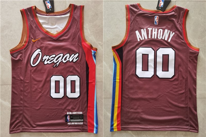 Blazers 00 Carmelo Anthony Red Men Jersey