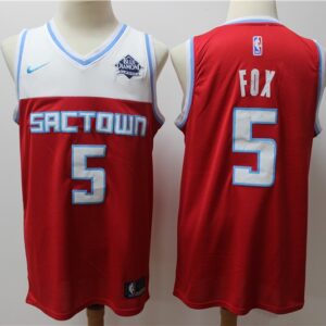 Kings 5 De'Aaron Fox Red 2019 20 City Edition Men Jersey