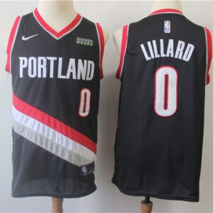 Blazers 0 Damian Lillard Black Swingman Men Jersey