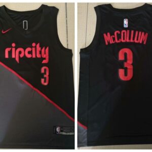 Blazers 3 C.J. McCollum Black 2018-19 City Edition Swingman Men Jersey