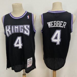 Kings 4 Chris Webber Black 1998-99 Hardwood Classics Men Jersey