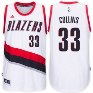 Adidas Blazers 33 Zach Collins Home White 2017 Draft Men Jersey