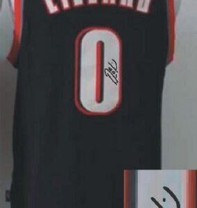 Blazers 0 Damian Lillard Black Revolution 30 Autographed Men Jersey