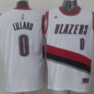 Blazers 0 Damian Lillard White Home Men Jersey
