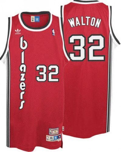 Blazers 32 Bill Walton Red Throwback Men Jersey