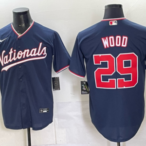 Washington Nationals 29 Wood Navy Men Jersey