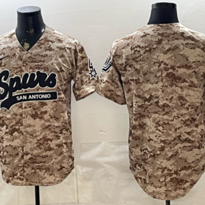 San Antonio Spurs Blank Camo Baseball Vapor Limited Men Jersey (3)