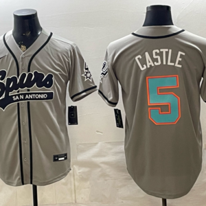 San Antonio Spurs 5 Castle Grey Baseball Vapor Limited Men Jersey (2)