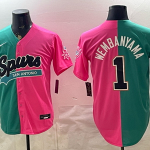 San Antonio Spurs 1 Wembanyama Split Baseball Vapor Limited Men Jersey