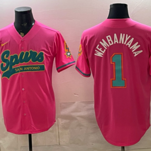 San Antonio Spurs 1 Wembanyama Red Baseball Vapor Limited Men Jersey