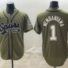 San Antonio Spurs 1 Wembanyama Olive Baseball Vapor Limited Men Jersey (3)