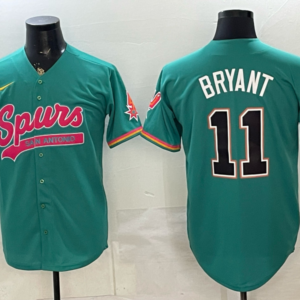 San Antonio Spurs 11 Bryant Green Baseball Vapor Limited Men Jersey (3)