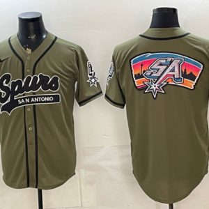 San Antonio Spurs Olive Baseball Vapor  Logo Limited Men Jersey