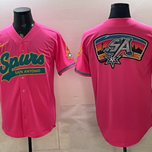 San Antonio Spurs Blank Pink Baseball Vapor Logo Limited Men Jersey