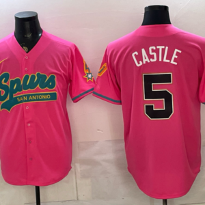 San Antonio Spurs 5 Castle Pink Baseball Vapor Limited Men Jersey (2)