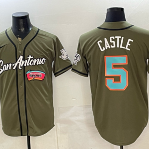 San Antonio Spurs 5 Castle Olive Baseball Vapor Limited Men Jersey