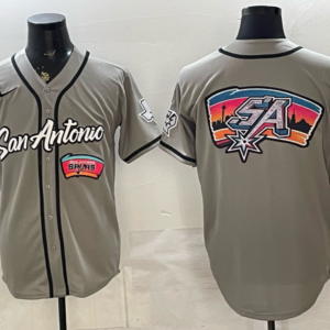 San Antonio Spurs Grey Baseball Vapor Limited Men Jersey 3