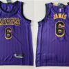 Lakers 6 LeBron James Purple City Edition Men Jersey