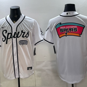 San Antonio Spurs White Baseball Logo Vapor Limited Men Jersey 1