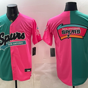 San Antonio Spurs Pink Green Split Baseball Vapor Limited Men Jersey
