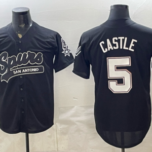 San Antonio Spurs 5 Castle Black Baseball Vapor Limited Men Jersey 2