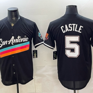 San Antonio Spurs 5 Castle Black Baseball Vapor Limited Men Jersey 1