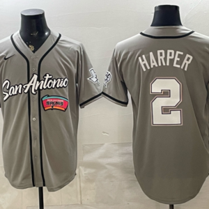 San Antonio Spurs 2 Harper Grey Baseball Vapor Limited Men Jersey 1