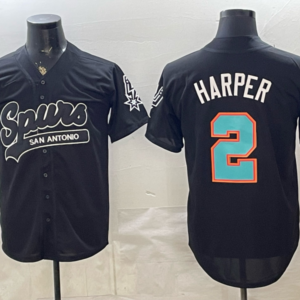 San Antonio Spurs 2 Harper Black Baseball Vapor Limited Men Jersey 2