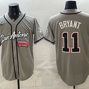San Antonio Spurs 11 Bryant Grey Baseball Vapor Limited Men Jersey