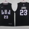 Lakers 23 Lebron James LBJ Black Swingman Men Jersey
