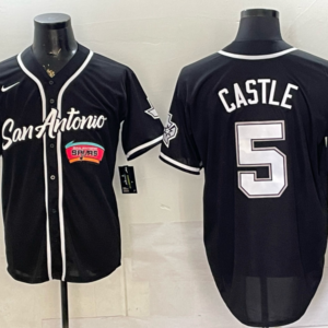 San Antonio Spurs 5 Castle Black Baseball Vapor Limited Men Jersey